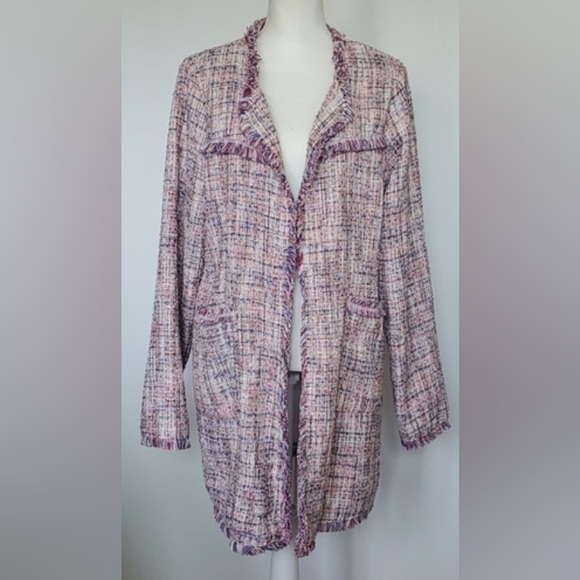 Laundry By Shelli Segal Multicolor Tweed Lined Jacket - Picture 1 of 8